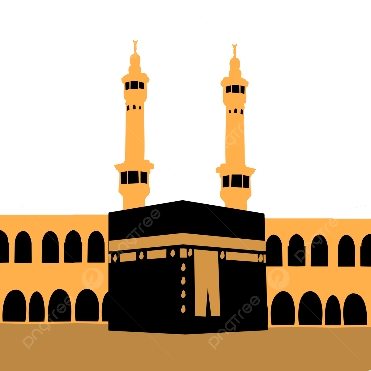 Kaaba in Makkah with pilgrims during Hajj
