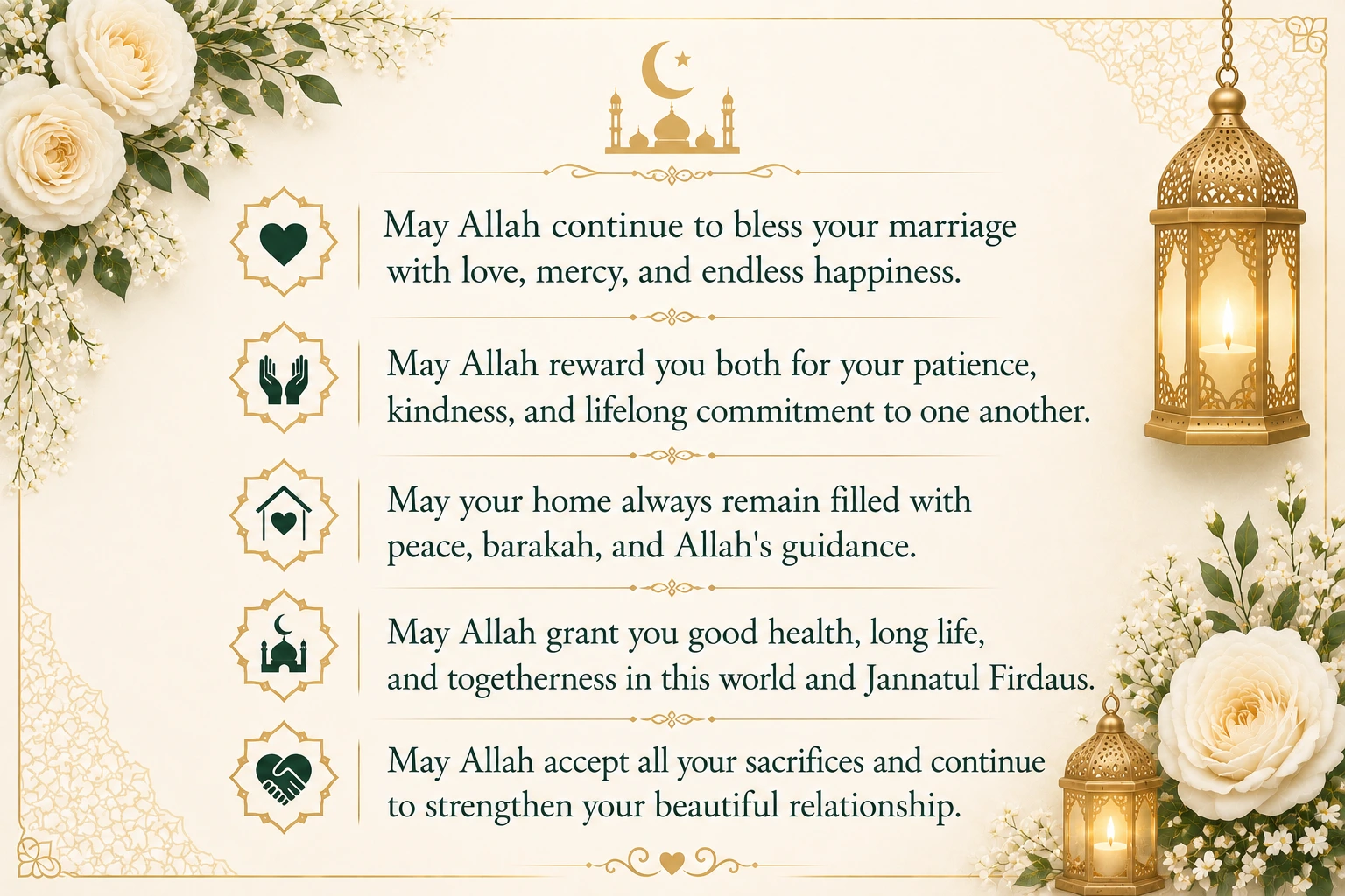 Islamic wedding wishes to parents with heartfelt duas and blessings