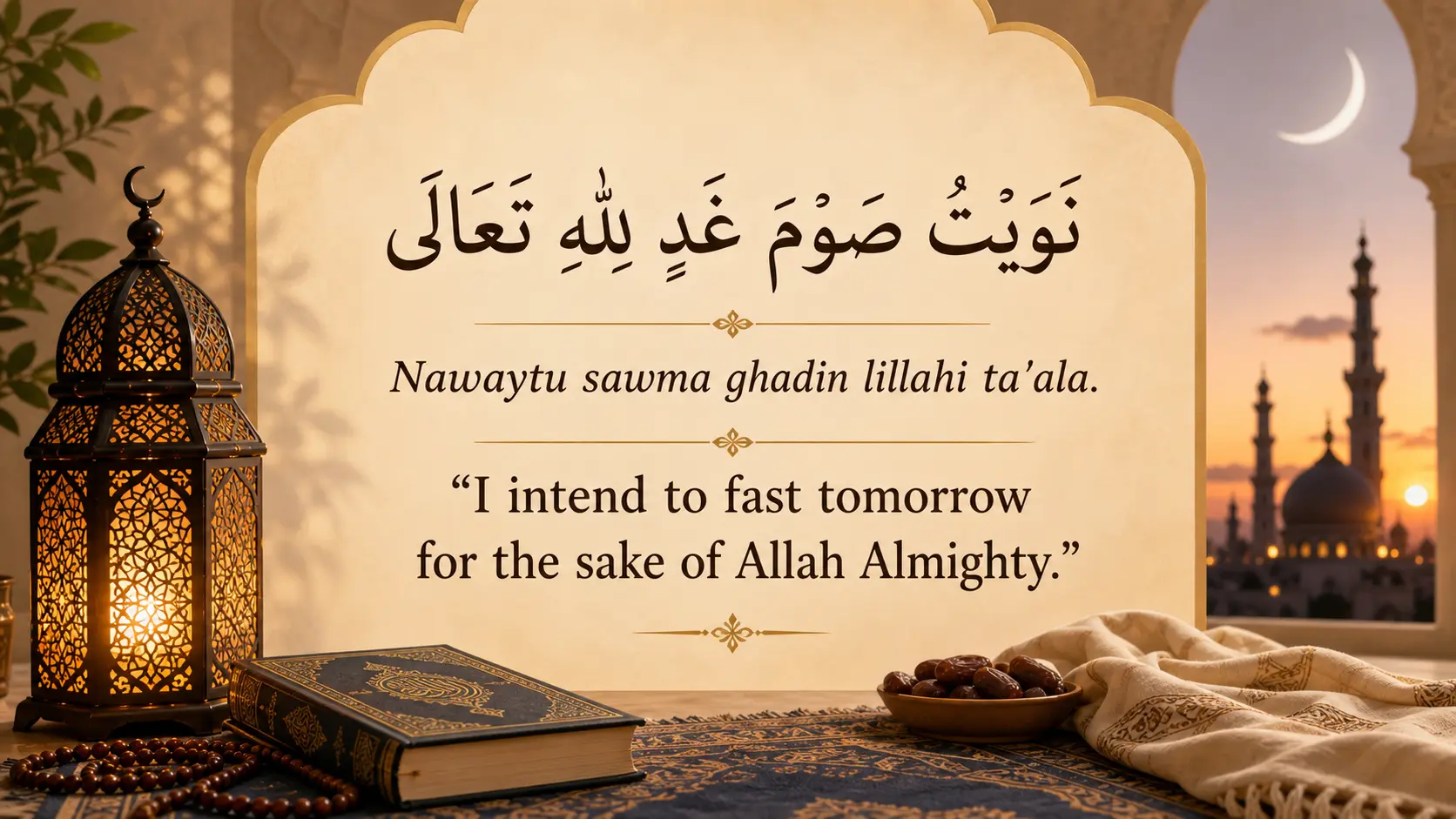 Dua to close fast and intention for fasting